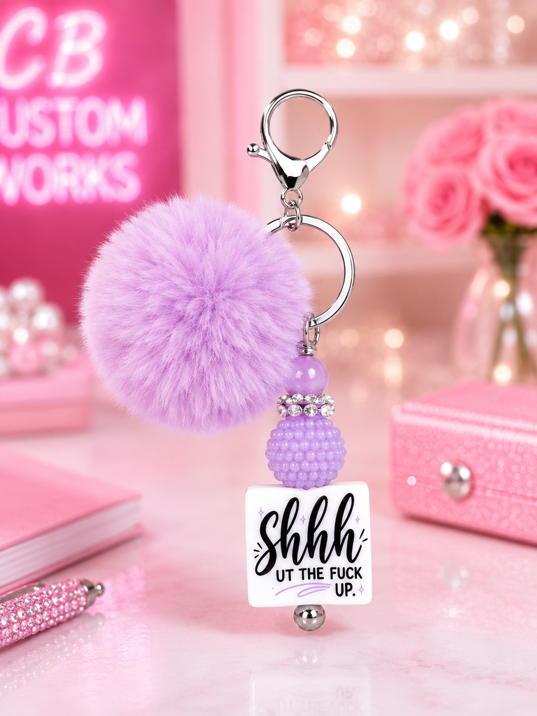 Shhh Beadable Keychain