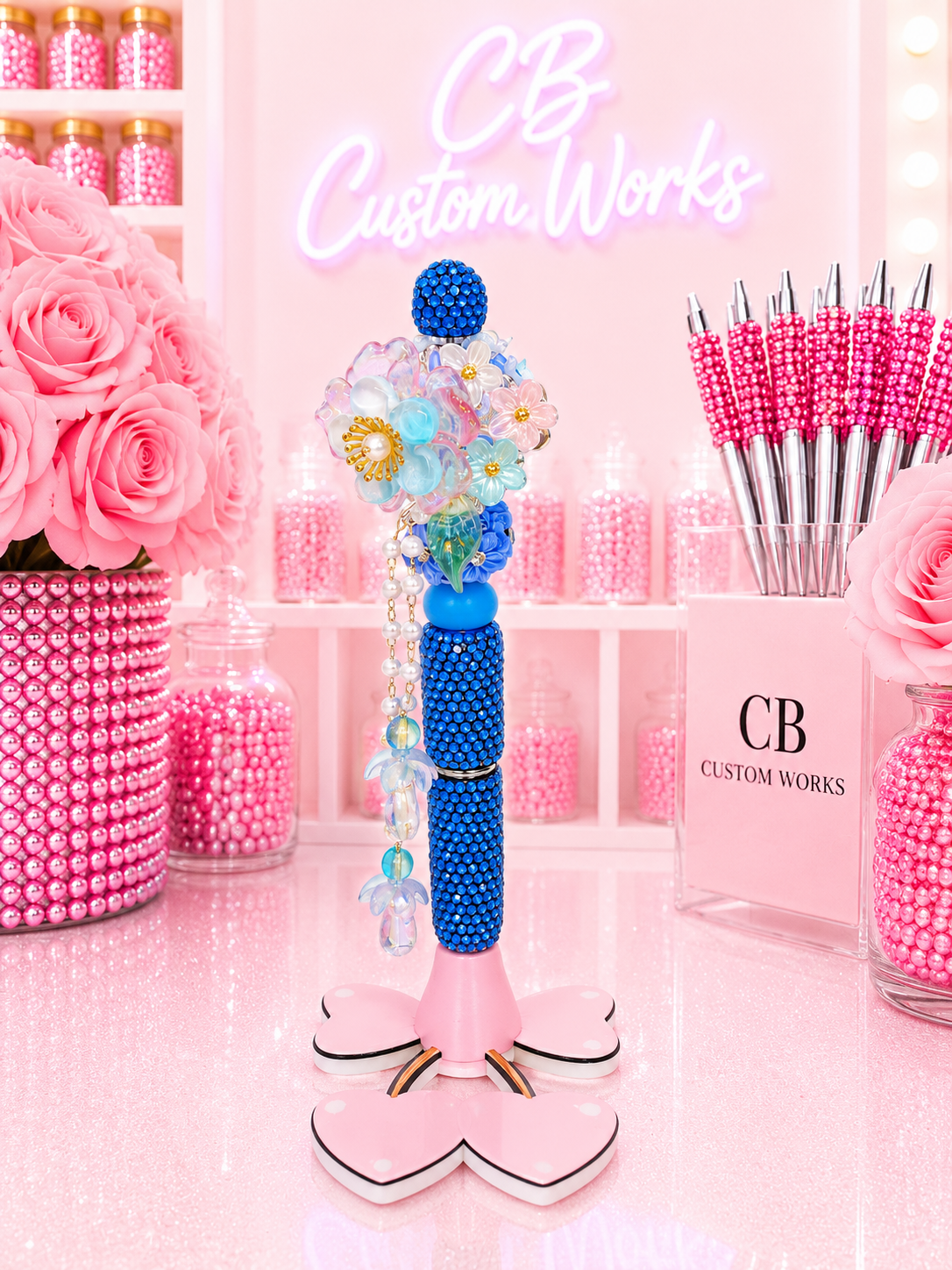 Blue Floral Small Fancy Pen