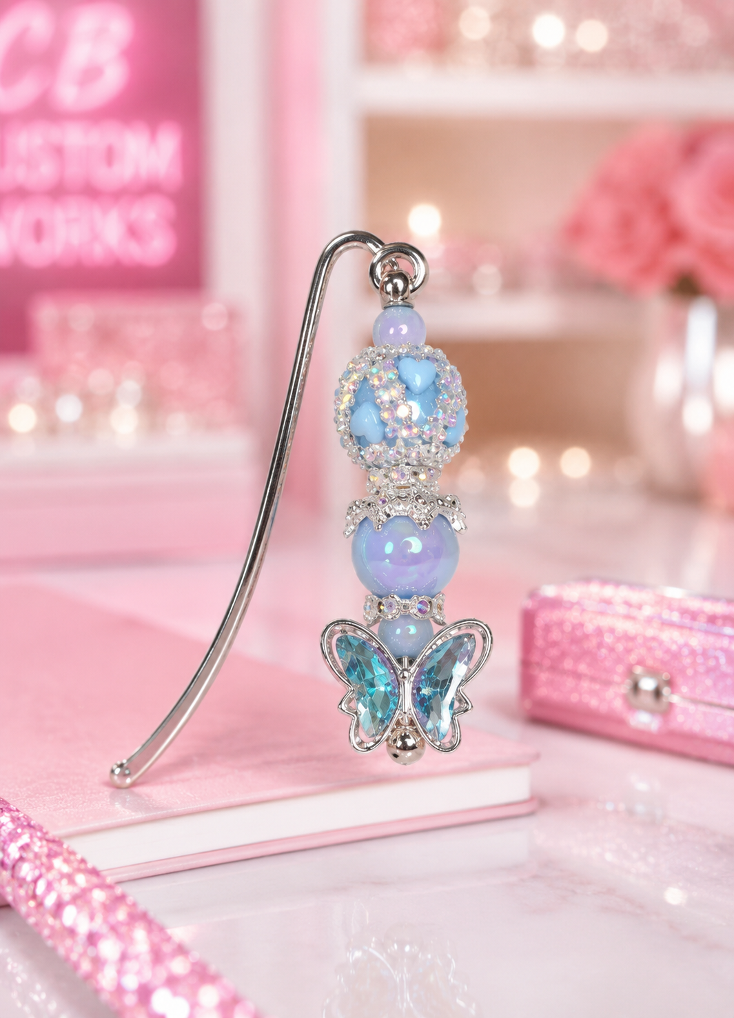 Blue Butterfly Beadable Bookmark