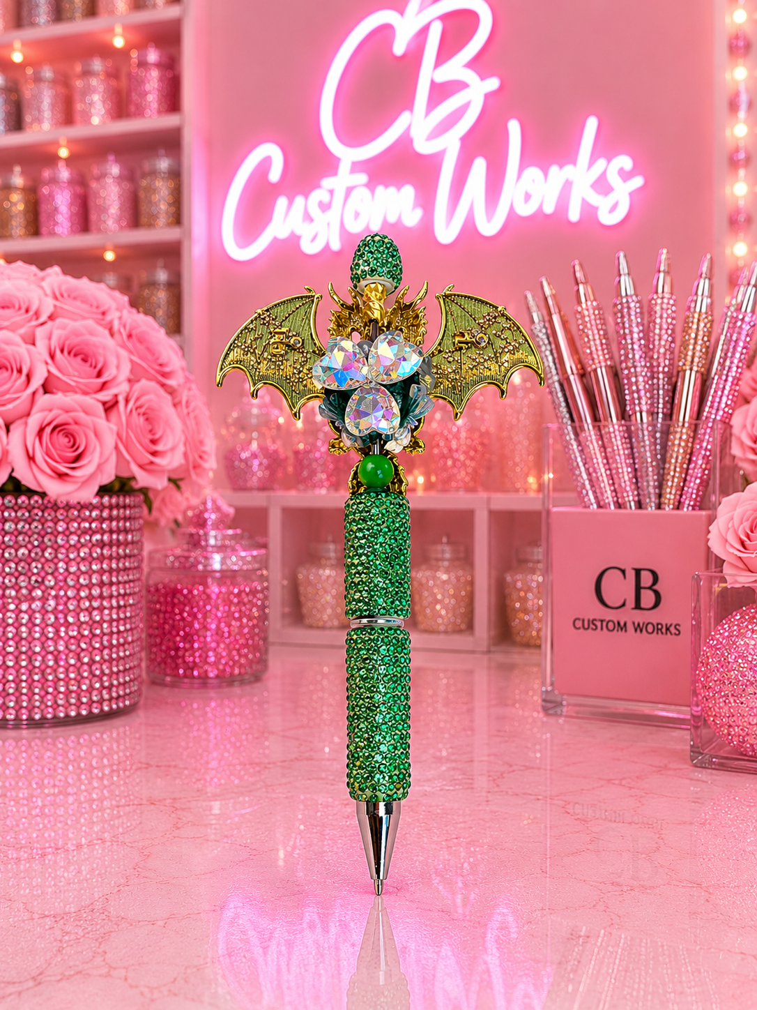 Green Dragon Double Headed Small Fancy Pen