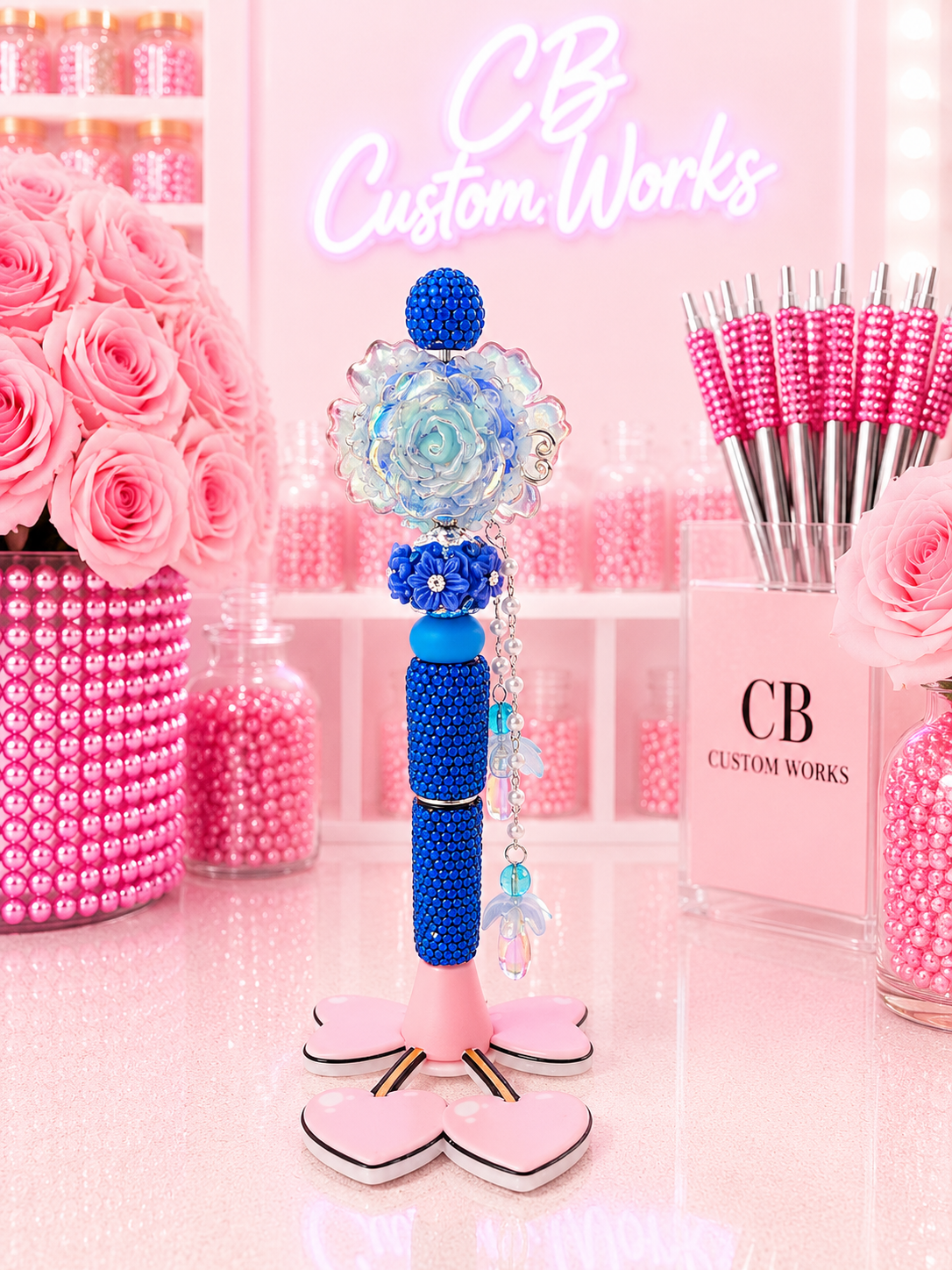 Blue Floral Small Fancy Pen