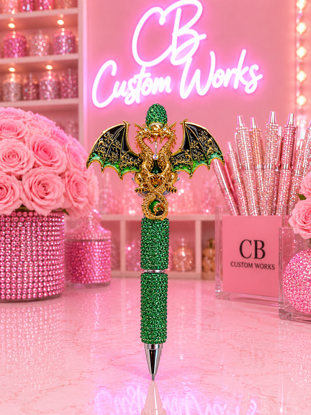 Green Dragon Double Headed Small Fancy Pen