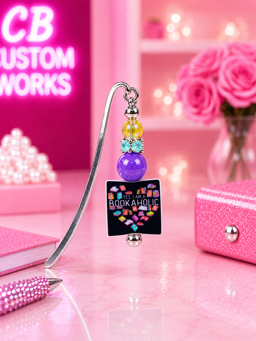 Bookaholic Beadable Bookmark