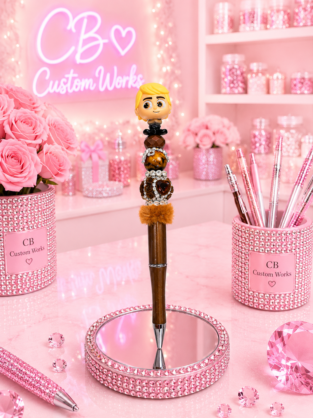 Boy Doorable Beaded Fancy Character Pen